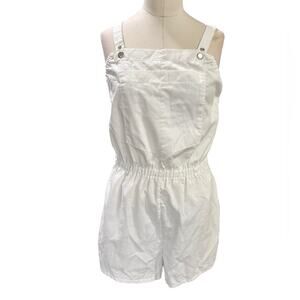 VINTAGE Justin Allen White cotton Overall Romper